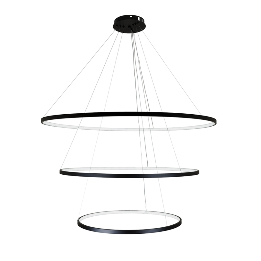 Люстра 3 кільця світлодіодні чорні (7529832-3A BLACK LED (600+800+1000))