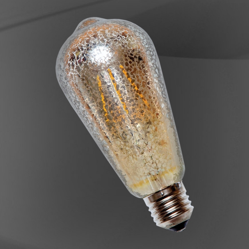 Лампа LED с сапфировой нитью ST64 Flash silver 4W
